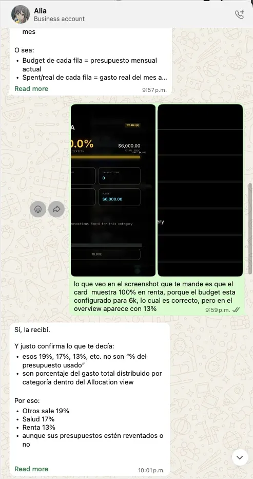 Daily transaction feed